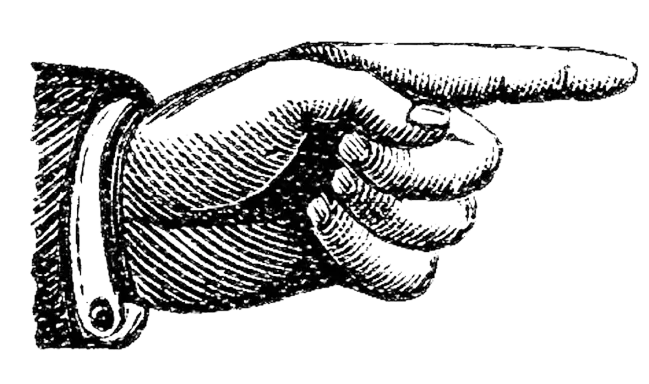 Pointing finger left